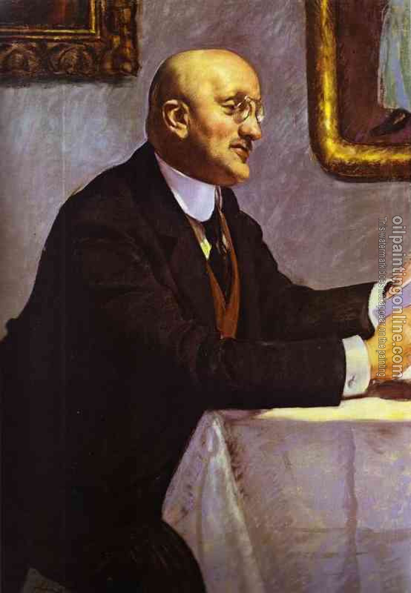 Kustodiev, Boris - Portrait of the Artist Igor Grabar (1871-1960)